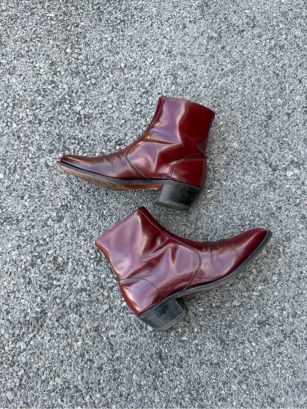 Vintage Hanover Leather Boots Men's 8 D/B Brown Burgundy Ankle Boot 2680 USA Zip